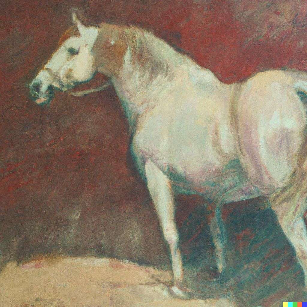 a horse, painting from the 20th century